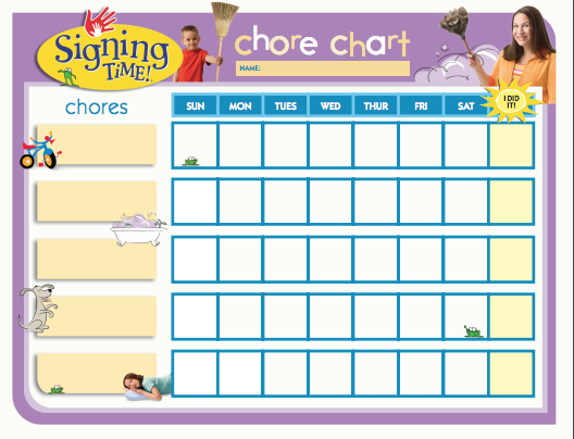 Signing Time Chore Chart